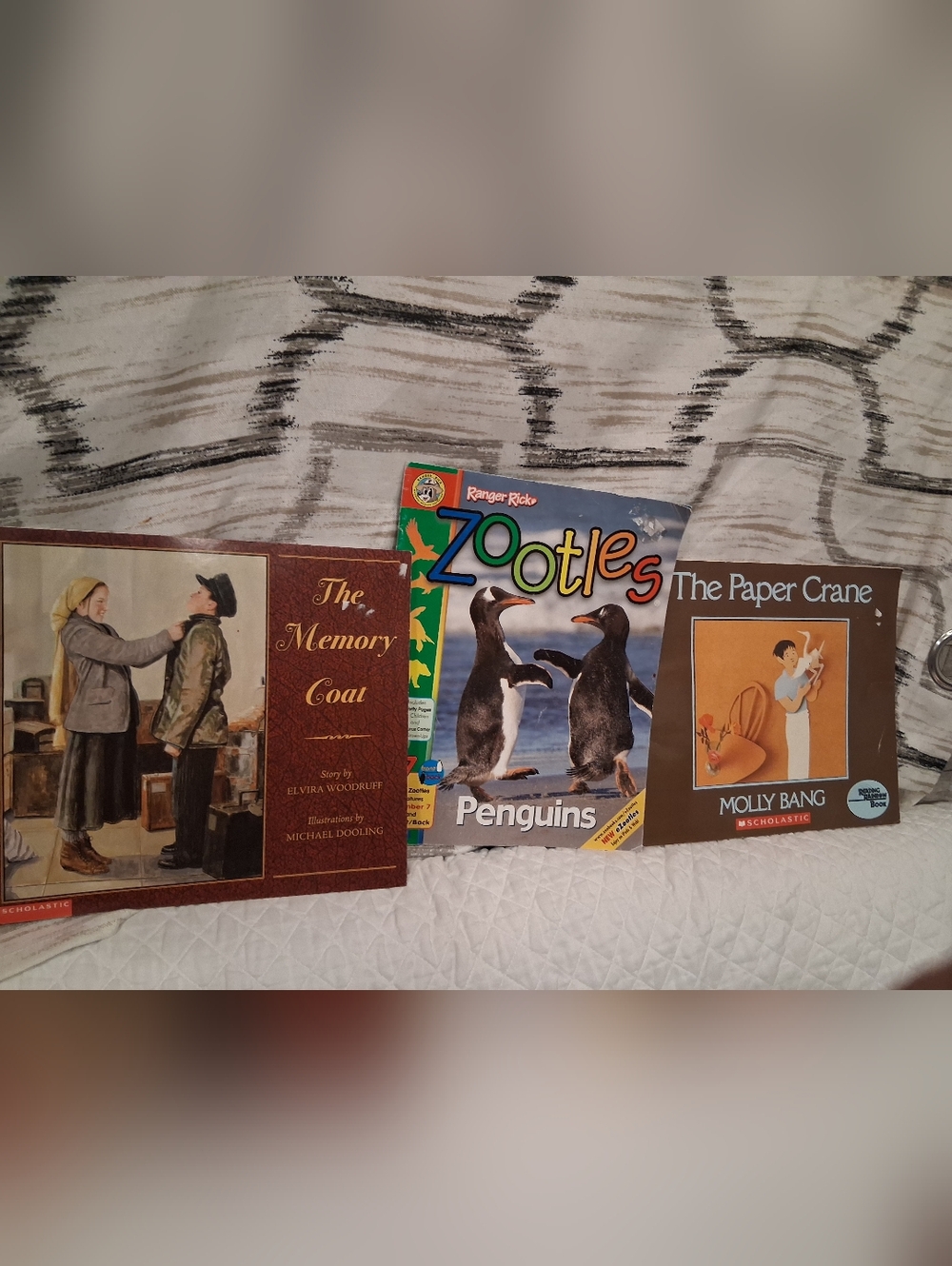 Children's Book Set - Penguins, The Memory Coat, The Paper Crane